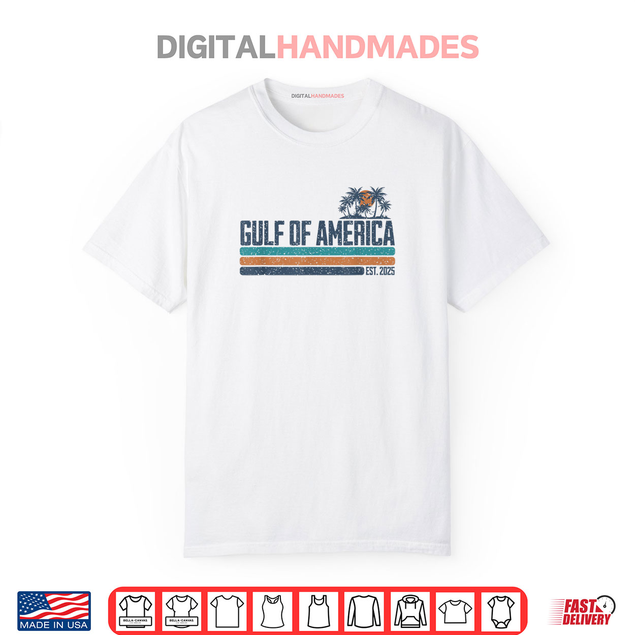 Gulf of USA America Est 2025 Retro Beach Shirt Gulf of USA America Est 2025 Retro Beach Shirt