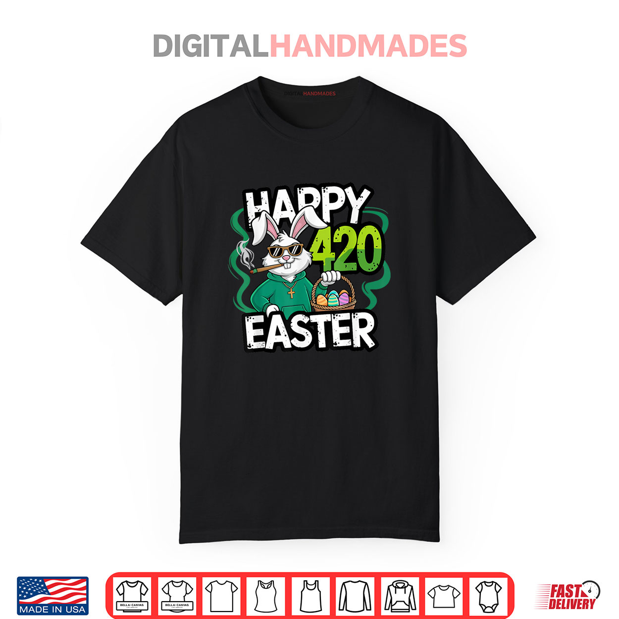 Happy 420 Easter Day Smoking Easter Bunny Shirt Happy 420 Easter Day Smoking Easter Bunny Shirt