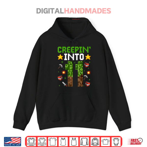 Hoodie 11th Birthday Gamer Pixel Creepin Into 11 Video Game Party Shirt