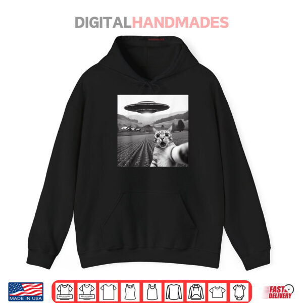 Cat Ramen Noodle Japanese Anime Manga Shirt 2 Hoodie Cat Selfie With Alien UFO Funny Cat Shirt