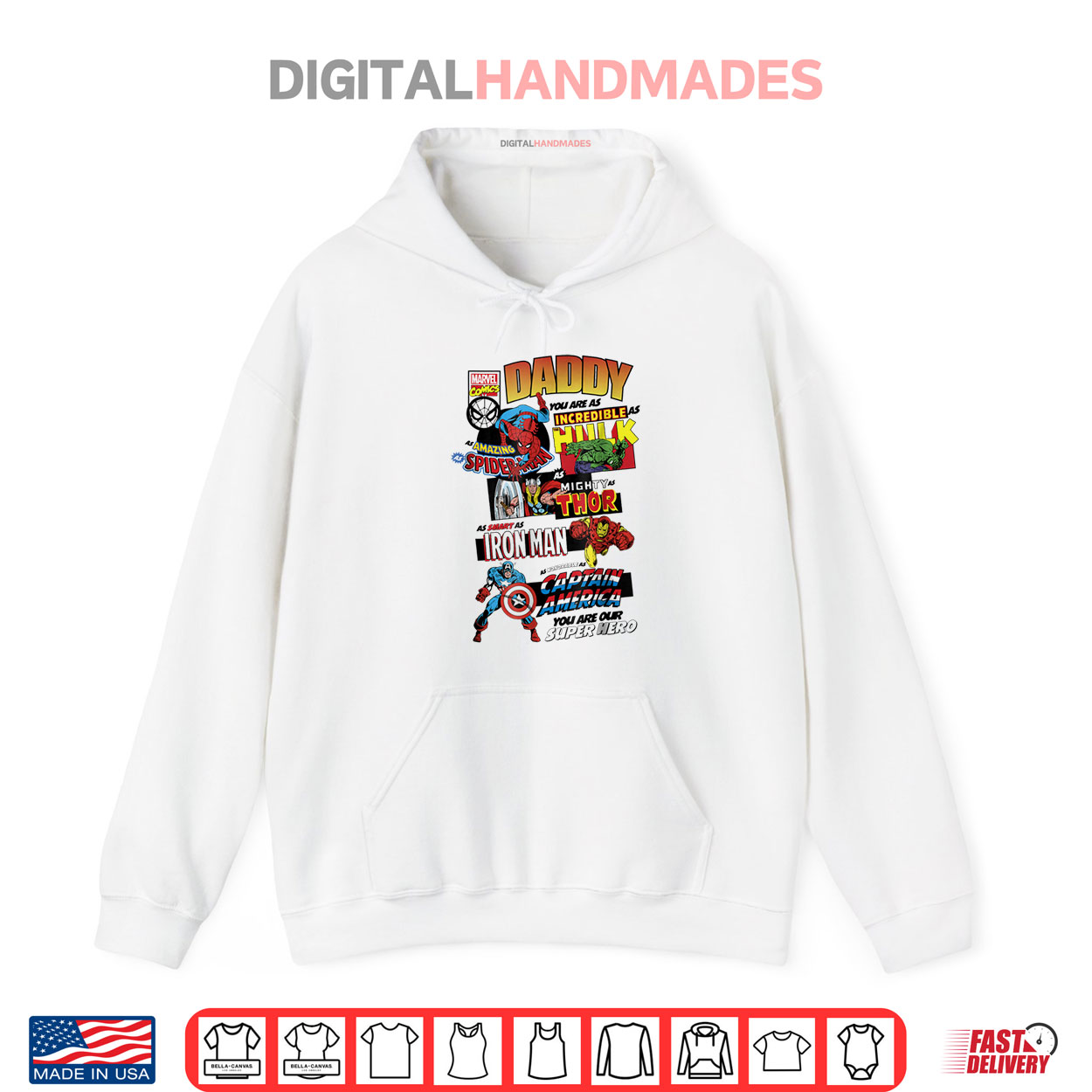 Marvel Avengers Father’s Day Retro Comic Graphic Shirt Marvel Avengers Father’s Day Retro Comic Graphic Shirt