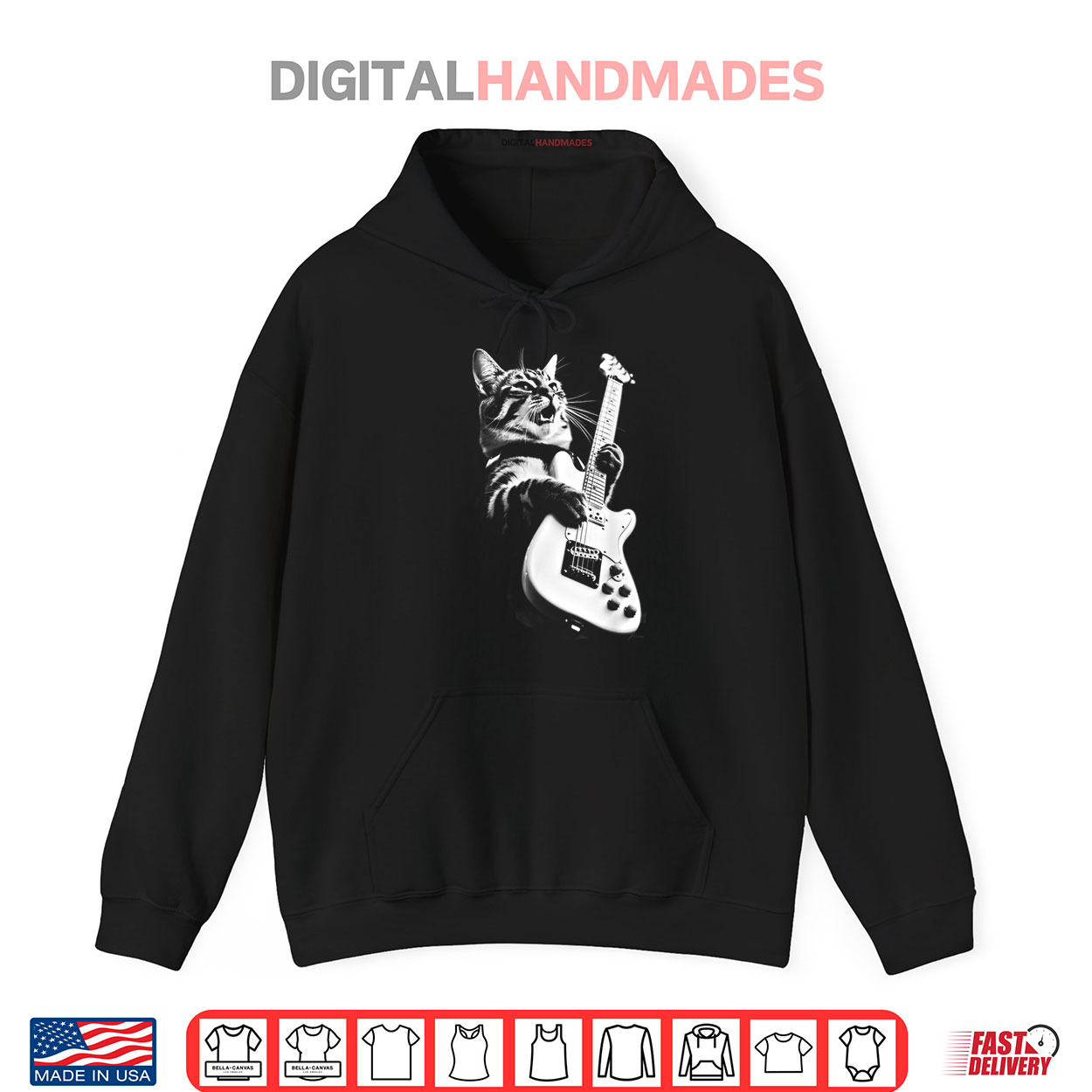 Rock Cat Playing Guitar Funny Shirt Rock Cat Playing Guitar Funny Shirt