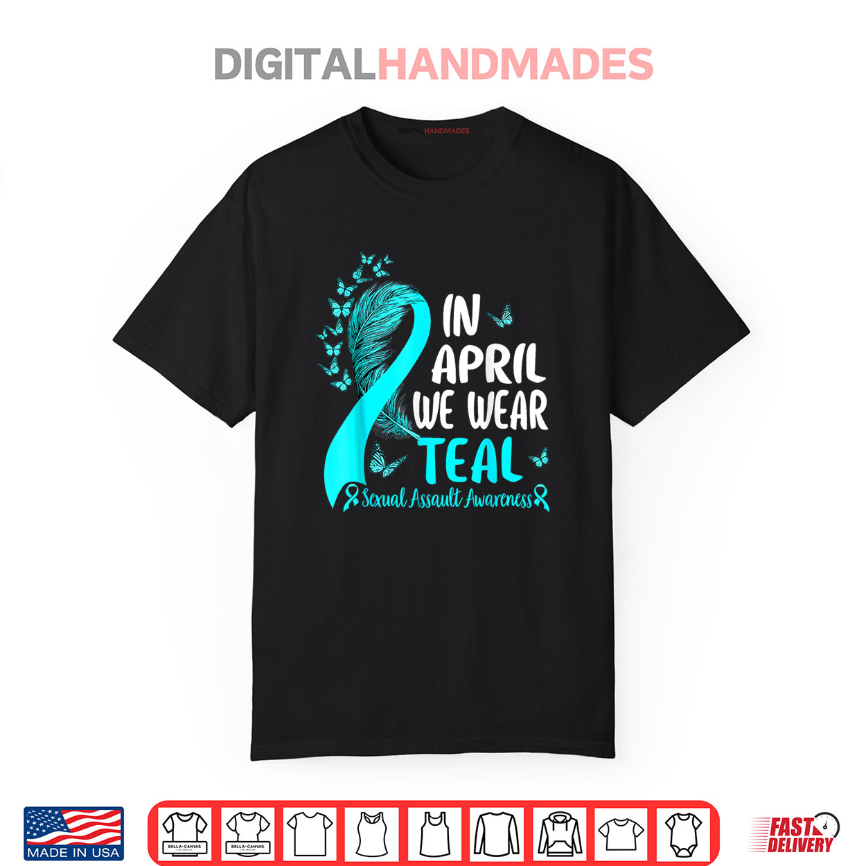 In April We Wear Teal Ribbon Sexual Assault Awareness Month Shirt In April We Wear Teal Ribbon Sexual Assault Awareness Month Shirt