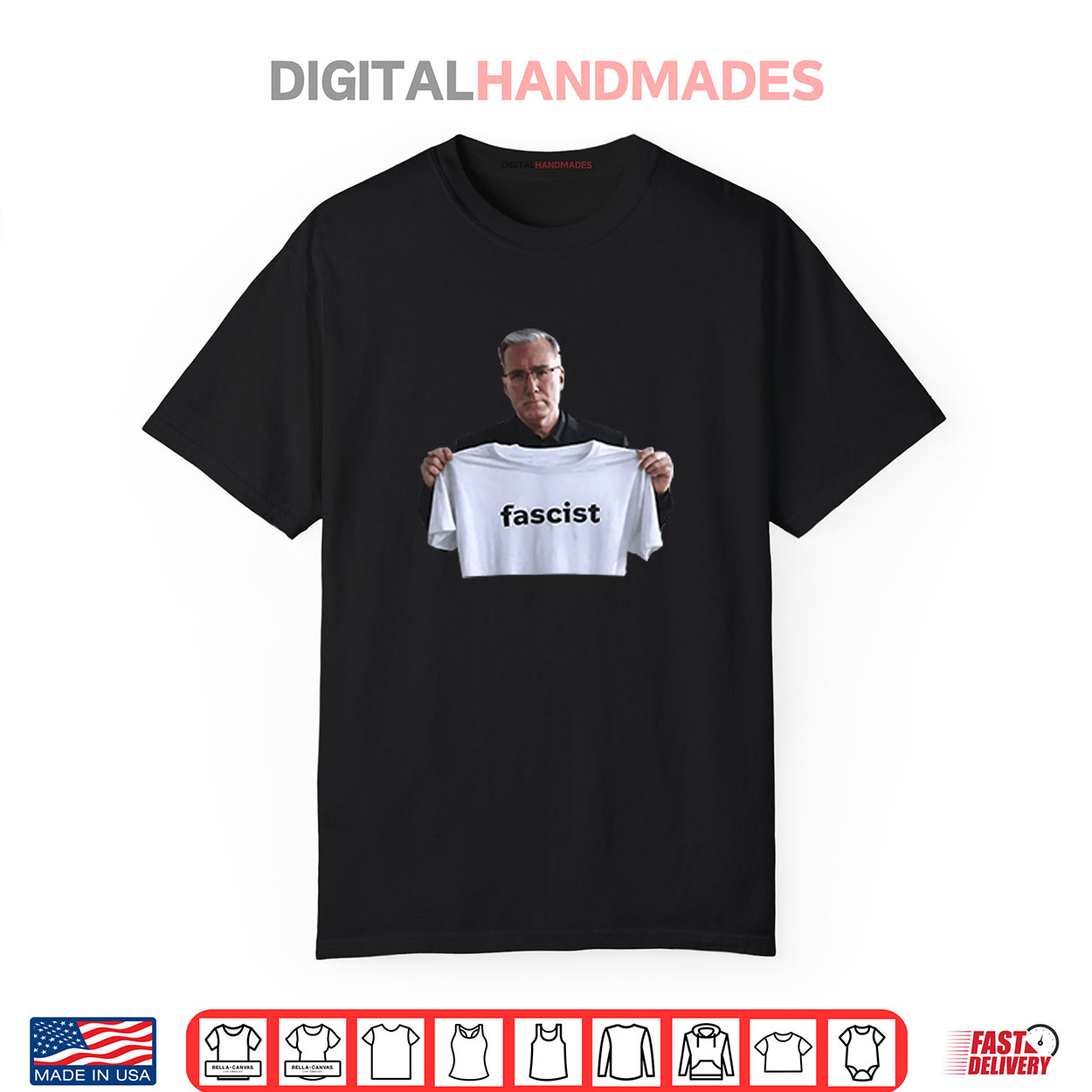 Keith Olbermann Holding Up Fascist Shirt Keith Olbermann Holding Up Fascist Shirt