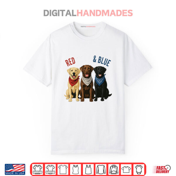 Labrador Retriever Red White And Blue Shirt
