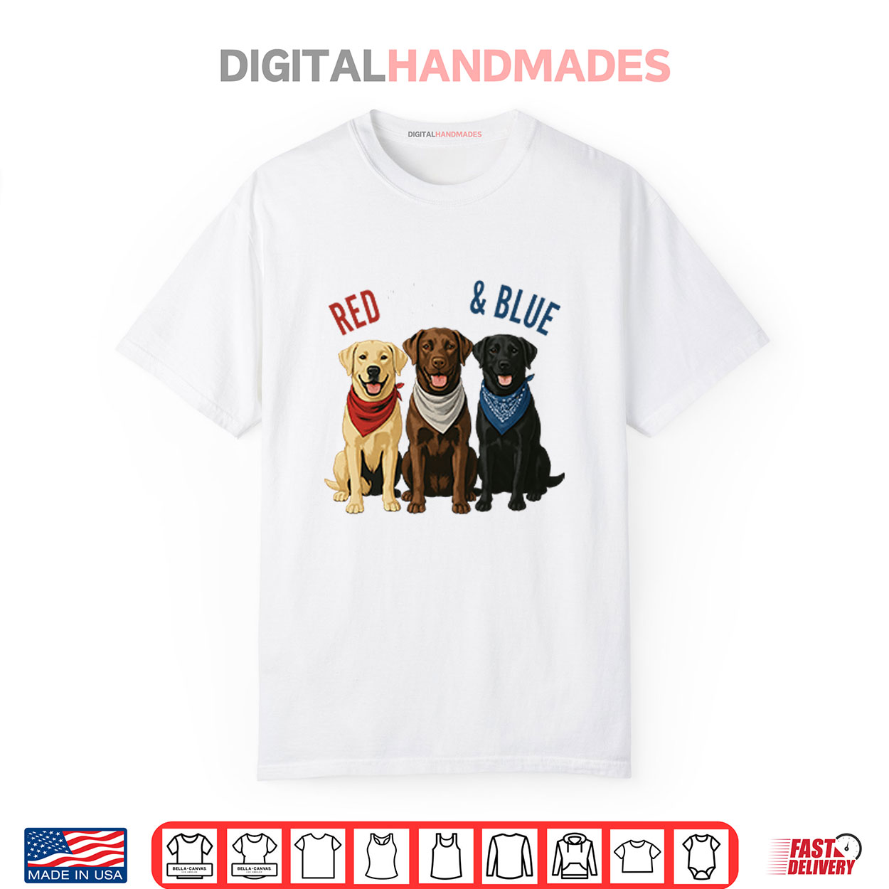 Labrador Retriever Red White And Blue Shirt Labrador Retriever Red White And Blue Shirt
