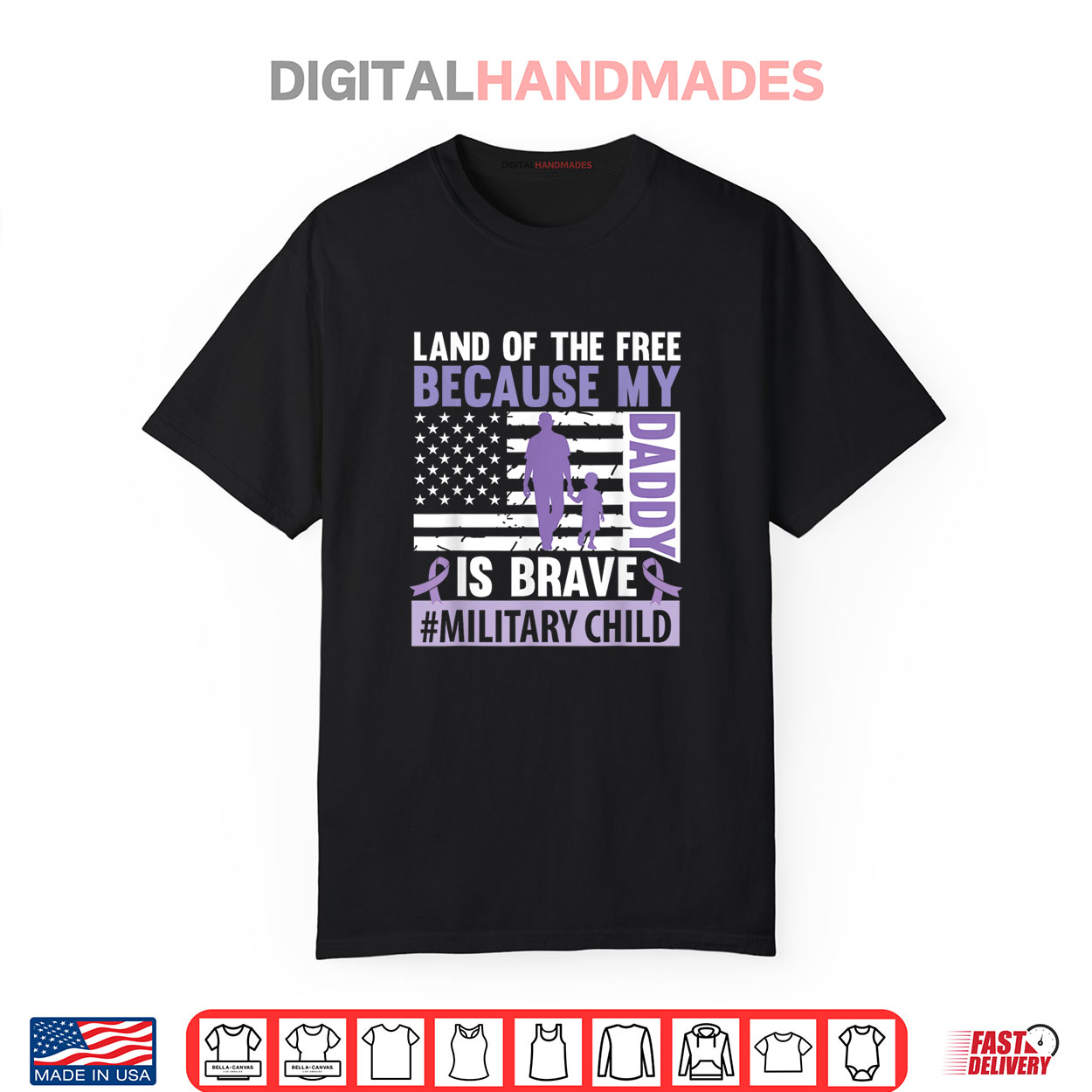 Land The Free Because My Daddy Is Brave Military Child Month Shirt Land The Free Because My Daddy Is Brave Military Child Month Shirt