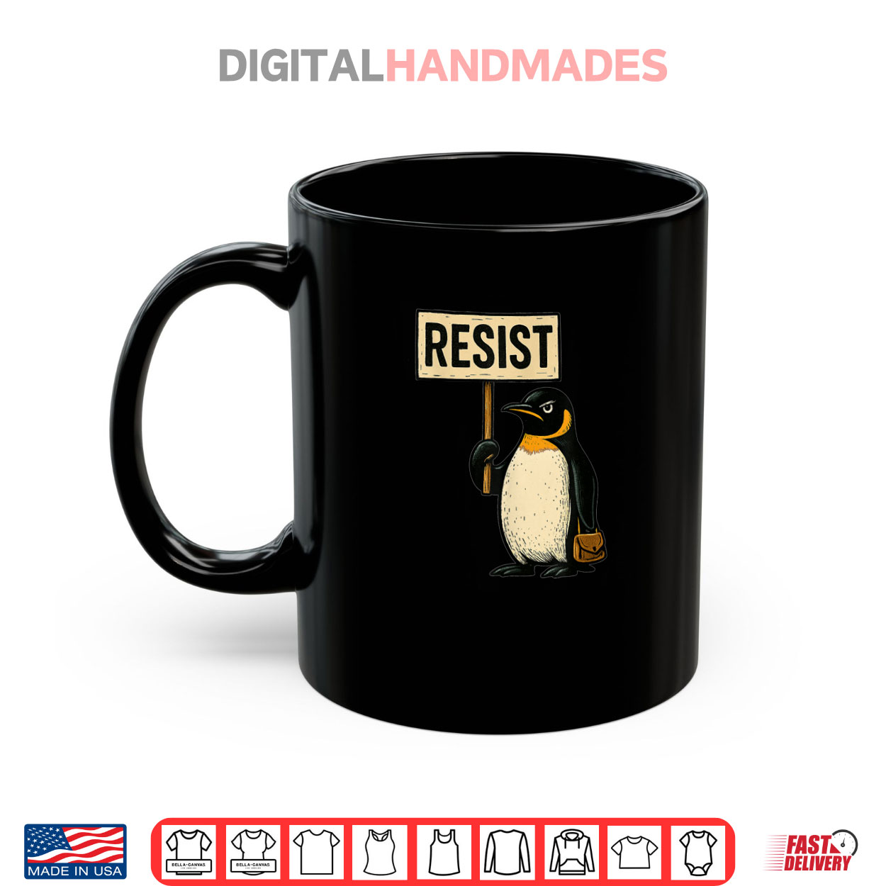 Resist Penguin Activism Graphic Shirt Resist Penguin Activism Graphic Shirt