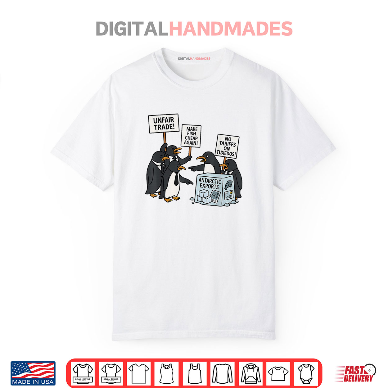 Penguins Protest Against Tariffs Fun Shirt Penguins Protest Against Tariffs Fun Shirt