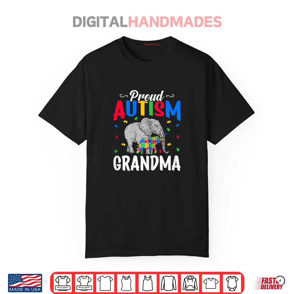 Proud Autism Grandma Autistic Elephant Autism Awareness Shirt Proud Autism Grandma Autistic Elephant Autism Awareness Shirt