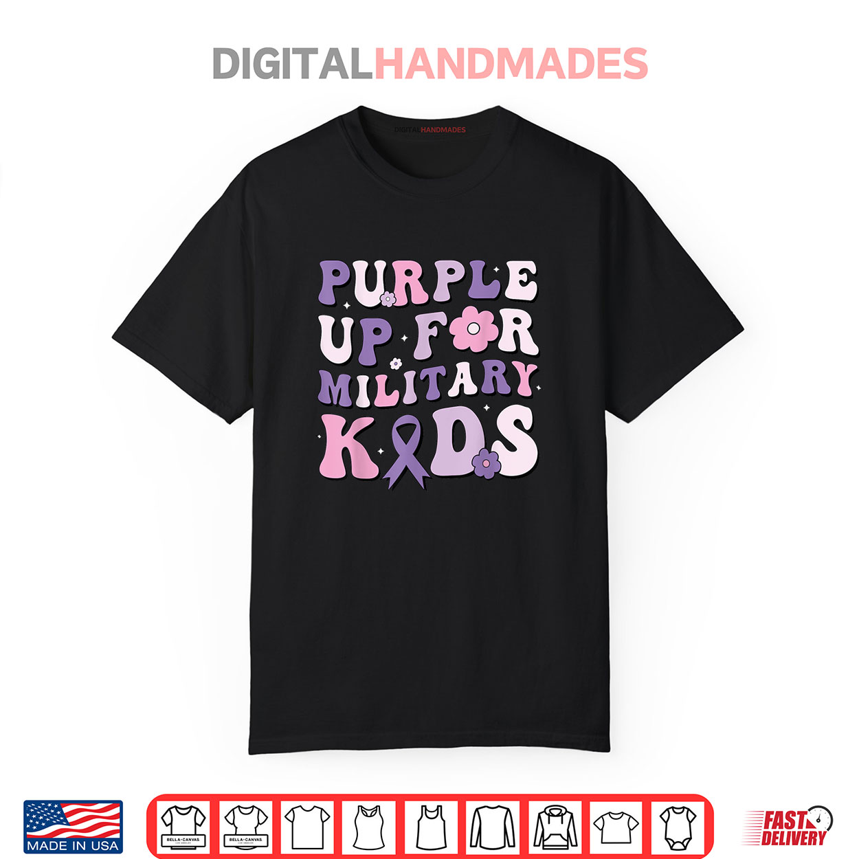 Purple Up For Military Kids Groovy Military Child Month Shirt Purple Up For Military Kids Groovy Military Child Month Shirt