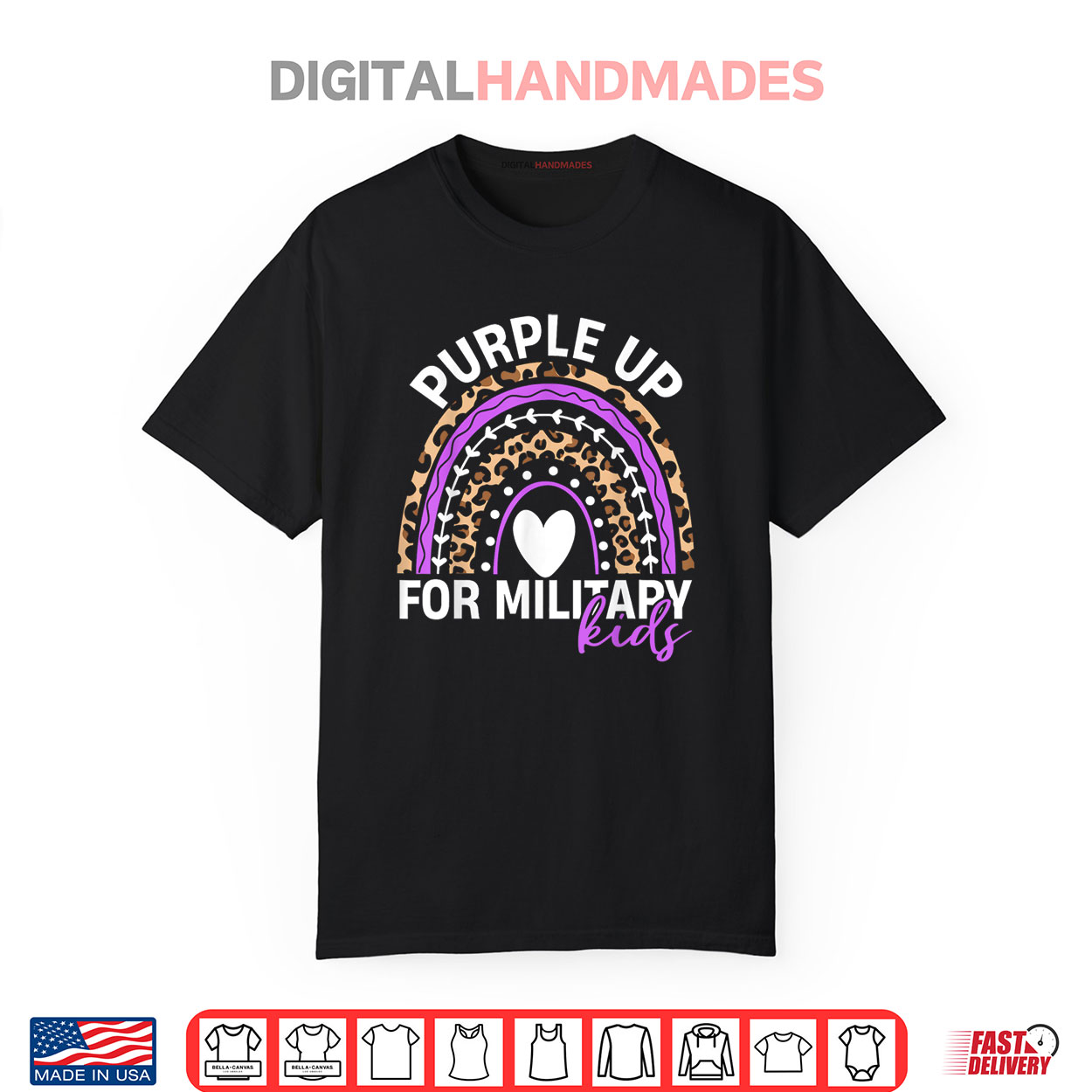 Purple Up for Military Kids Month Military Child Rainbow Shirt Purple Up for Military Kids Month Military Child Rainbow Shirt