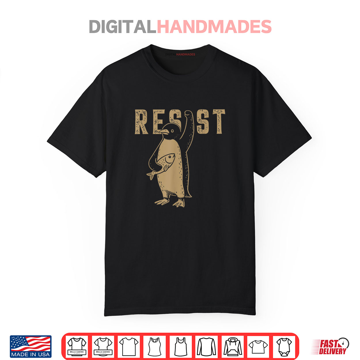 Resist Penguin Activism Graphic Design Shirt Resist Penguin Activism Graphic Design Shirt