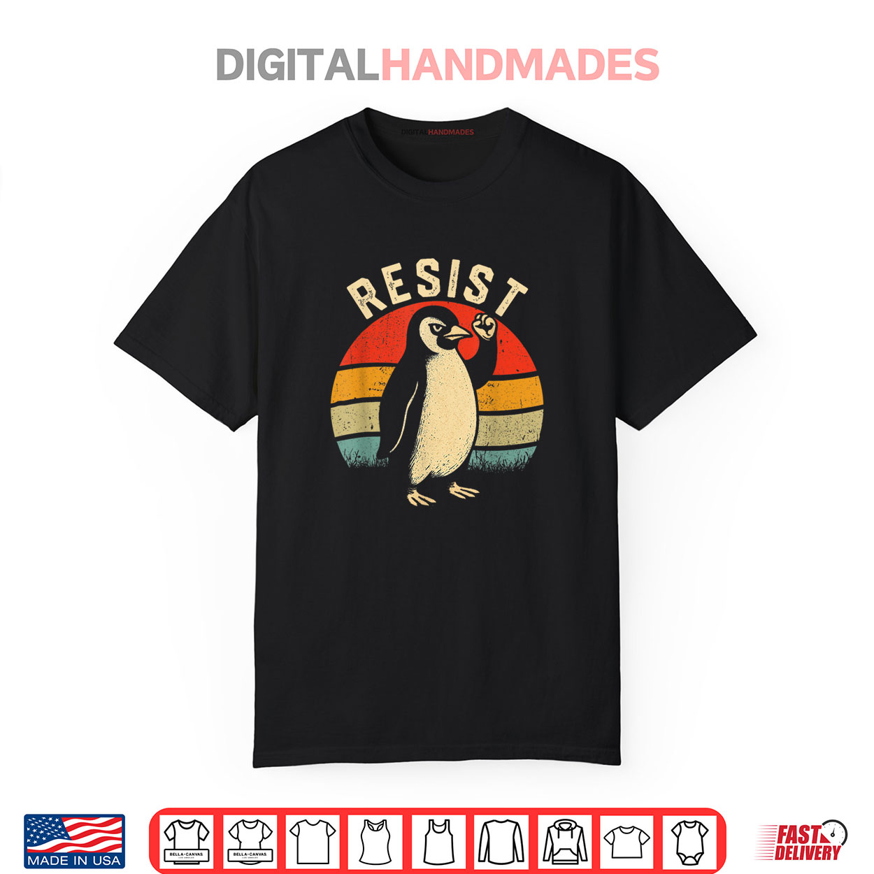 Resist Penguin Retro Resist Graphic Shirt Resist Penguin Retro Resist Graphic Shirt