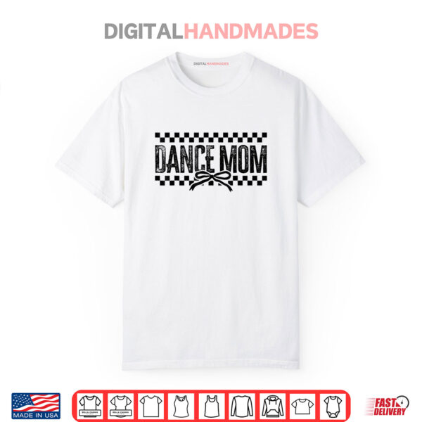 Retro Dance Mom Coquette Bow Checkered Dance Mother Day Shirt