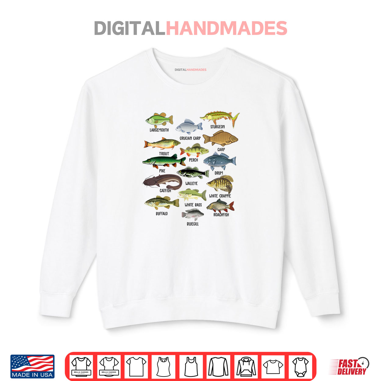 Fishing Shirt Types Freshwater Fish Fisherman Funny Bass Dad Shirt Fishing Shirt Types Freshwater Fish Fisherman Funny Bass Dad Shirt