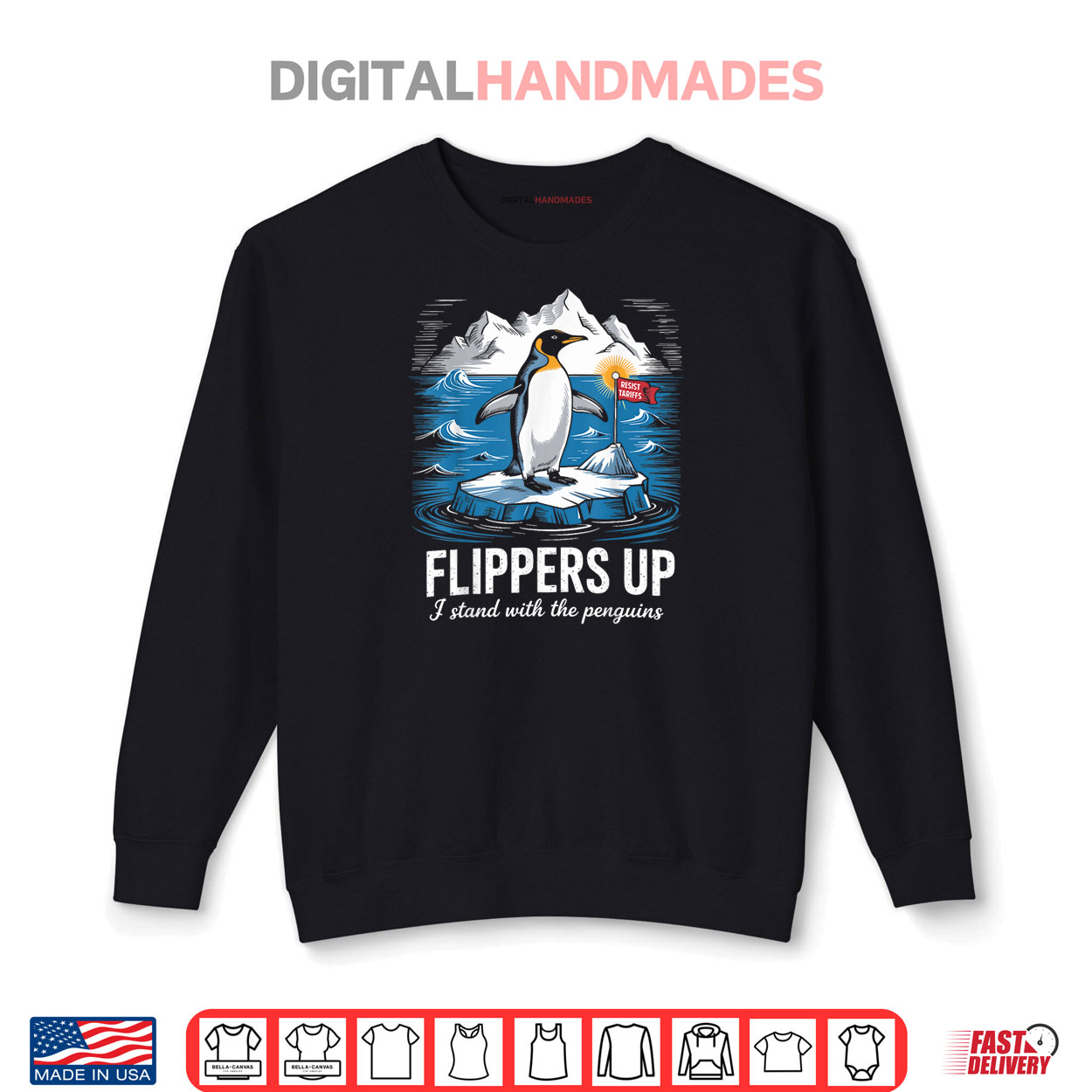 Flippers Up I Stand With Penguins Resist Tariffs Shirt Flippers Up I Stand With Penguins Resist Tariffs Shirt