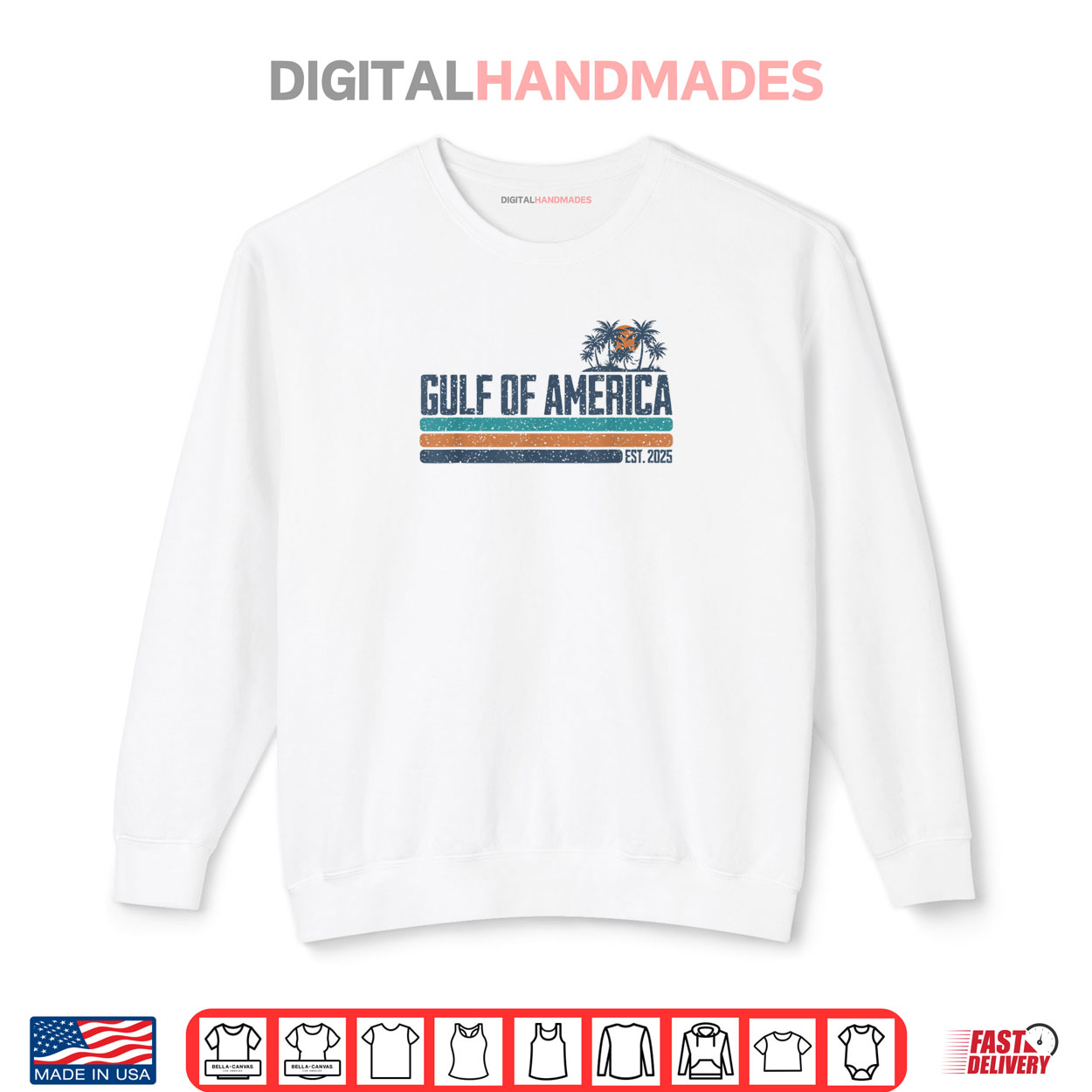 Gulf of USA America Est 2025 Retro Beach Shirt Gulf of USA America Est 2025 Retro Beach Shirt
