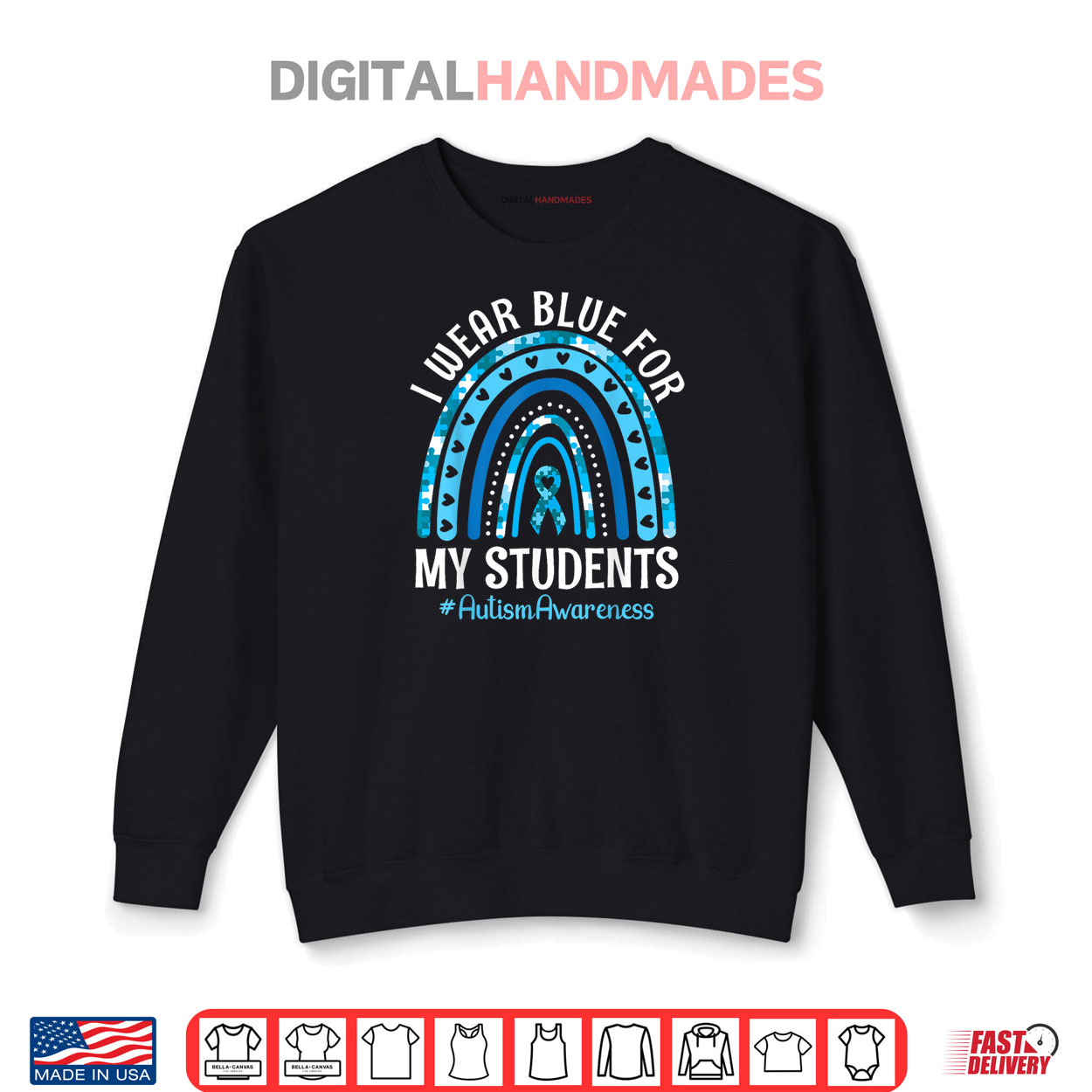 Happy Teacher I Wear Blue For My Students Autism Awareness Shirt Happy Teacher I Wear Blue For My Students Autism Awareness Shirt