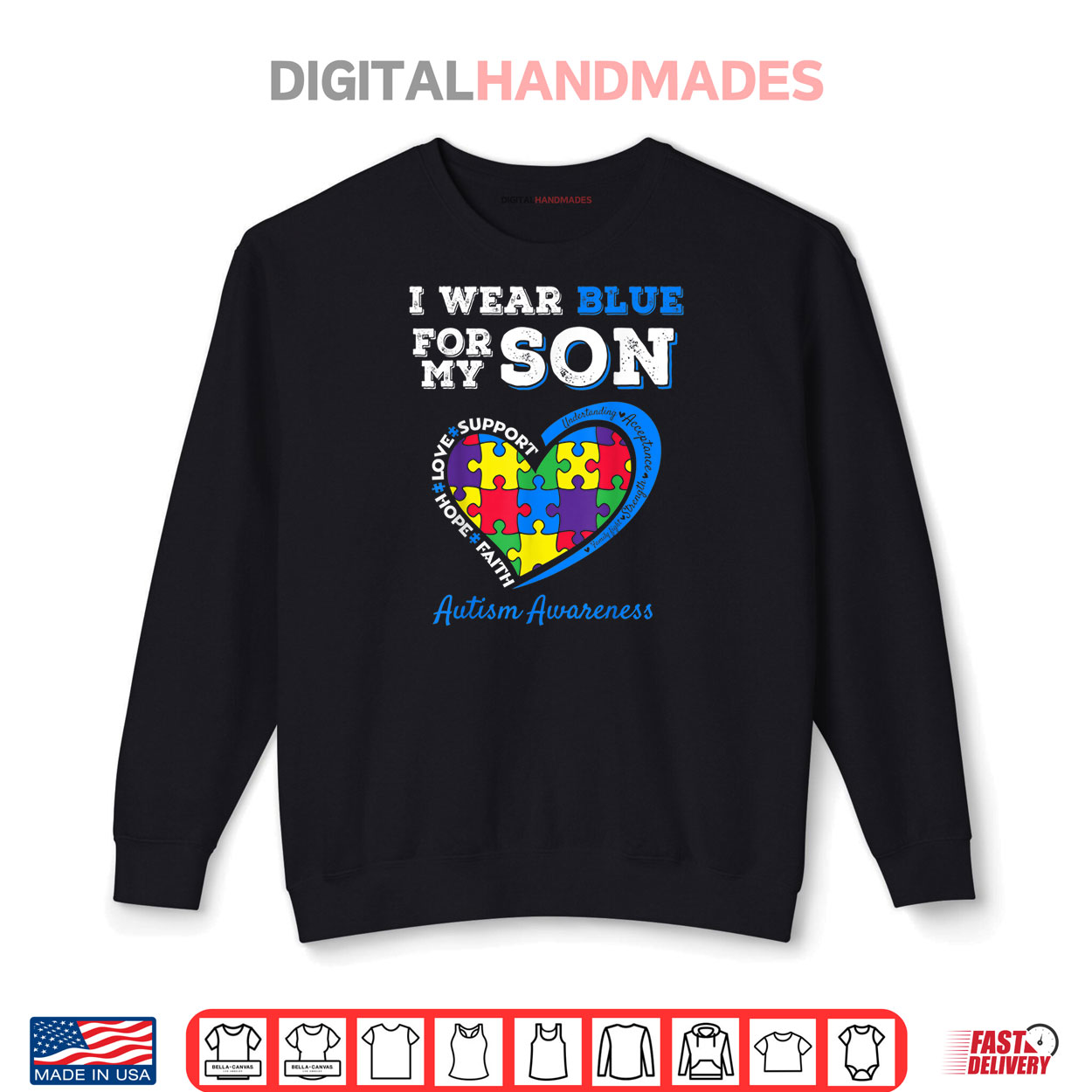 I Wear Blue For My Son Autism Awareness Mom Dad Parents Shirt I Wear Blue For My Son Autism Awareness Mom Dad Parents Shirt