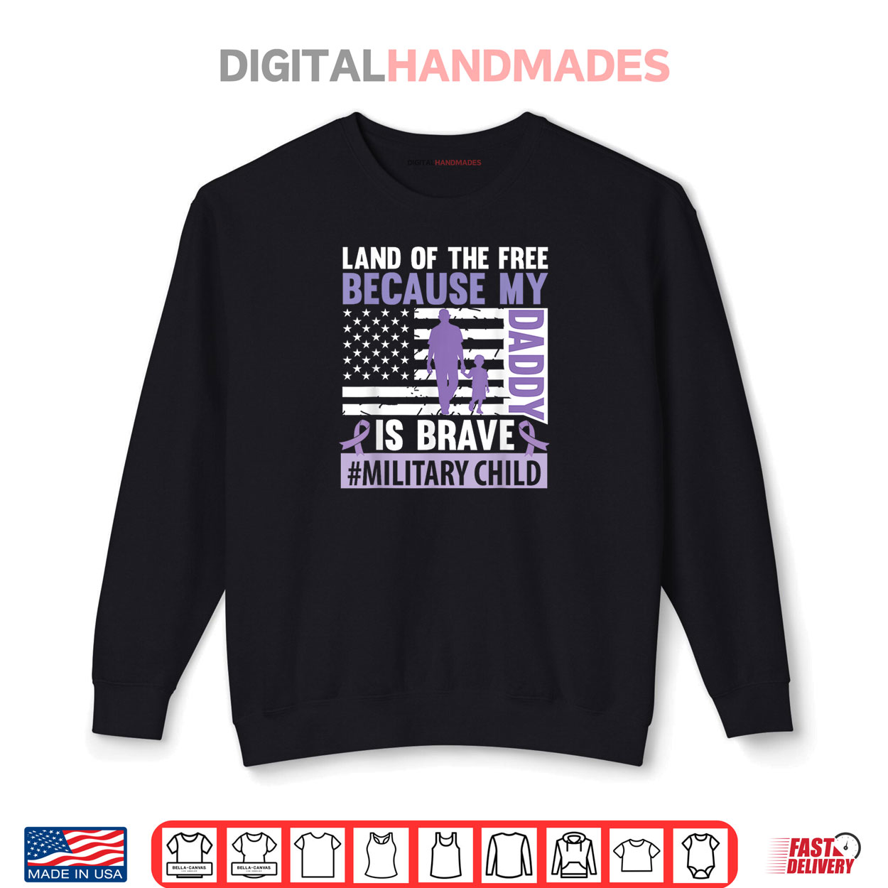 Land The Free Because My Daddy Is Brave Military Child Month Shirt Land The Free Because My Daddy Is Brave Military Child Month Shirt