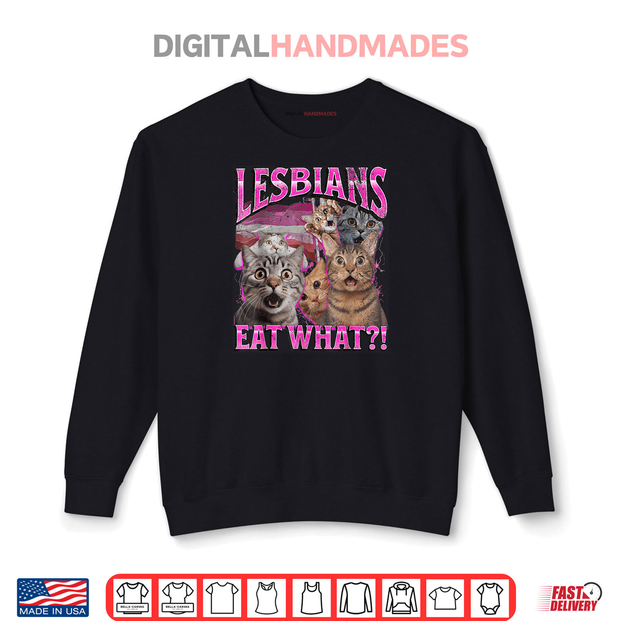 Lesbians Eat What_! Funny Cat Gay Pride LGBTQ Pun Shirt Lesbians Eat What_! Funny Cat Gay Pride LGBTQ Pun Shirt