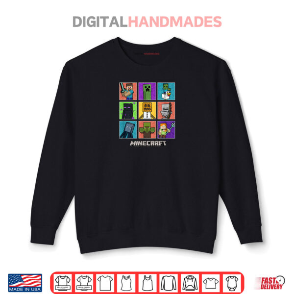 Sweatshirt Minecraft Group Shot Colored Box Up Shirt