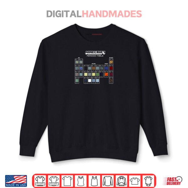 Minecraft Periodic Table Of Blocks Shirt 1 Sweatshirt Minecraft Periodic Table Of Blocks Shirt