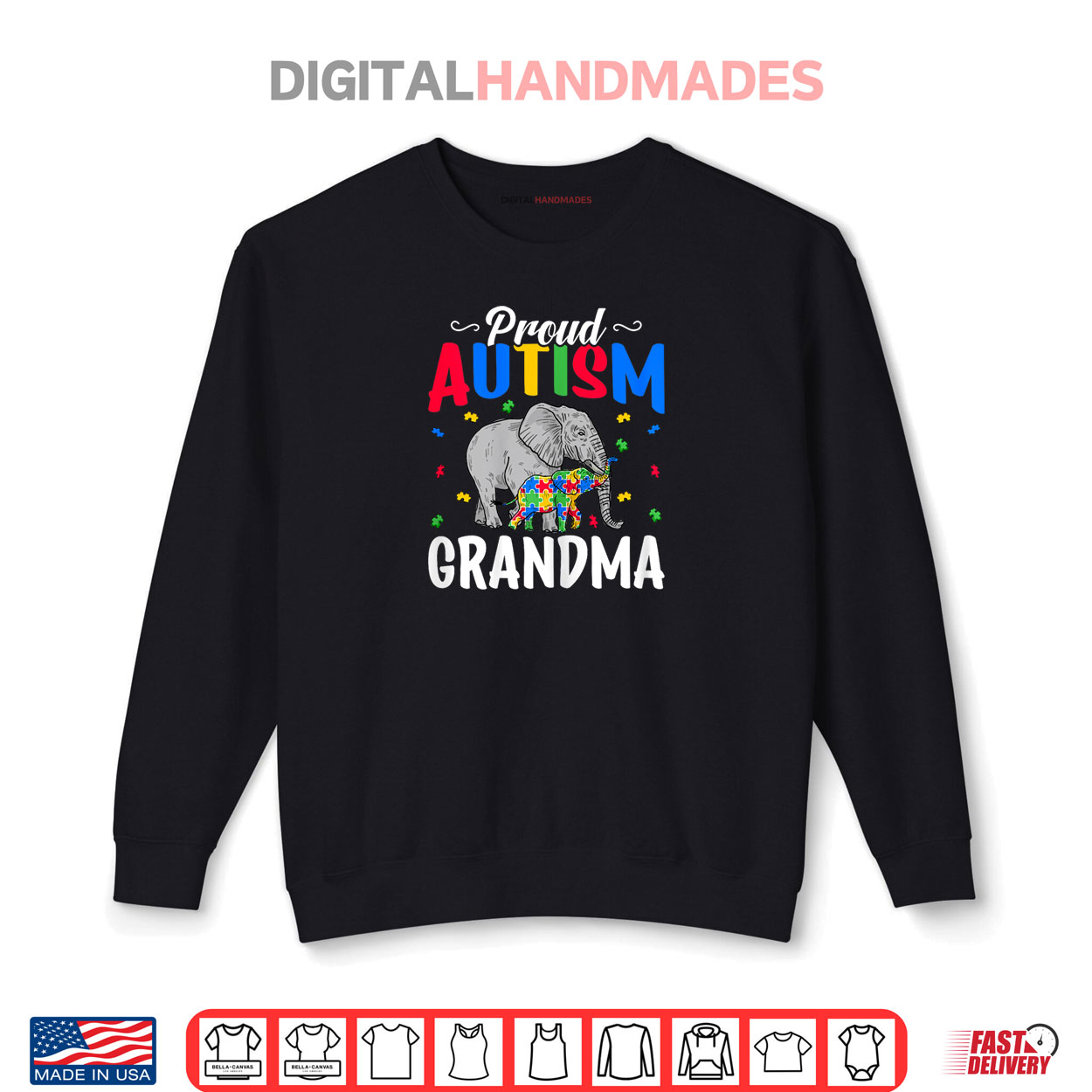 Proud Autism Grandma Autistic Elephant Autism Awareness Shirt Proud Autism Grandma Autistic Elephant Autism Awareness Shirt