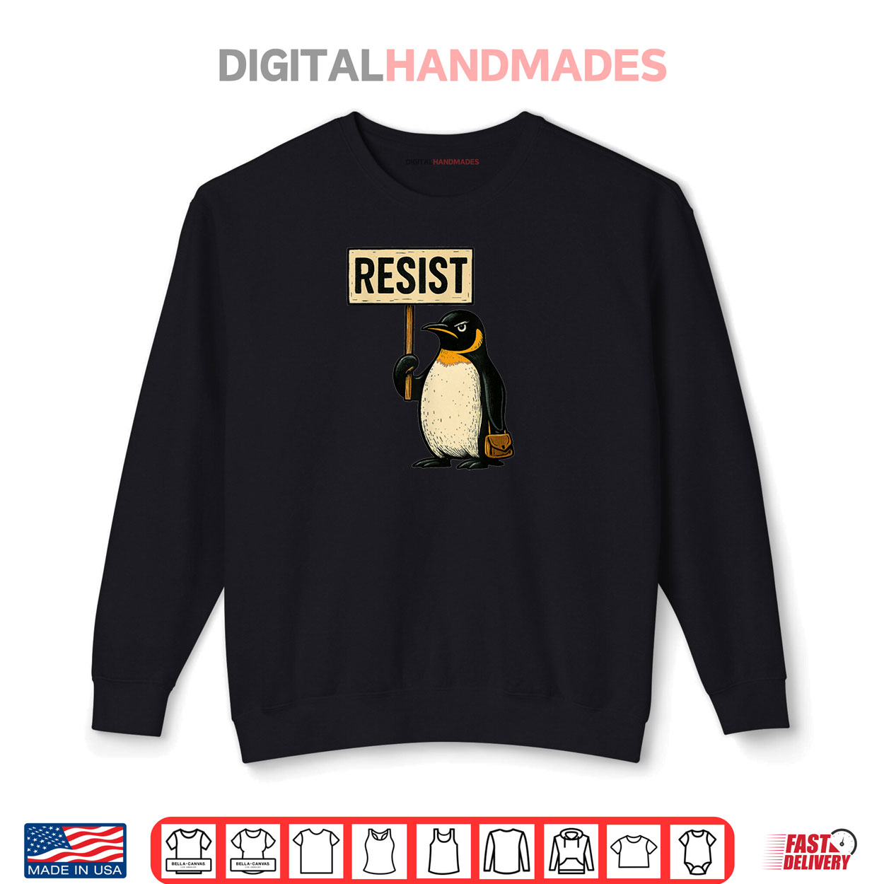 Resist Penguin Activism Graphic Shirt Resist Penguin Activism Graphic Shirt