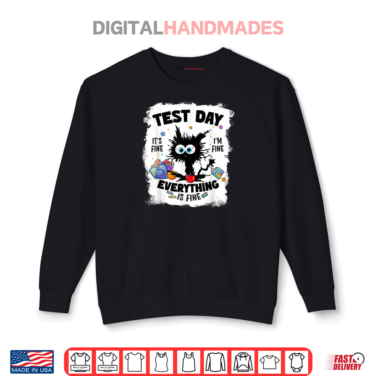 Test Day Funny Stressed Cat Teacher Student Kids Testing Day Shirt Test Day Funny Stressed Cat Teacher Student Kids Testing Day Shirt