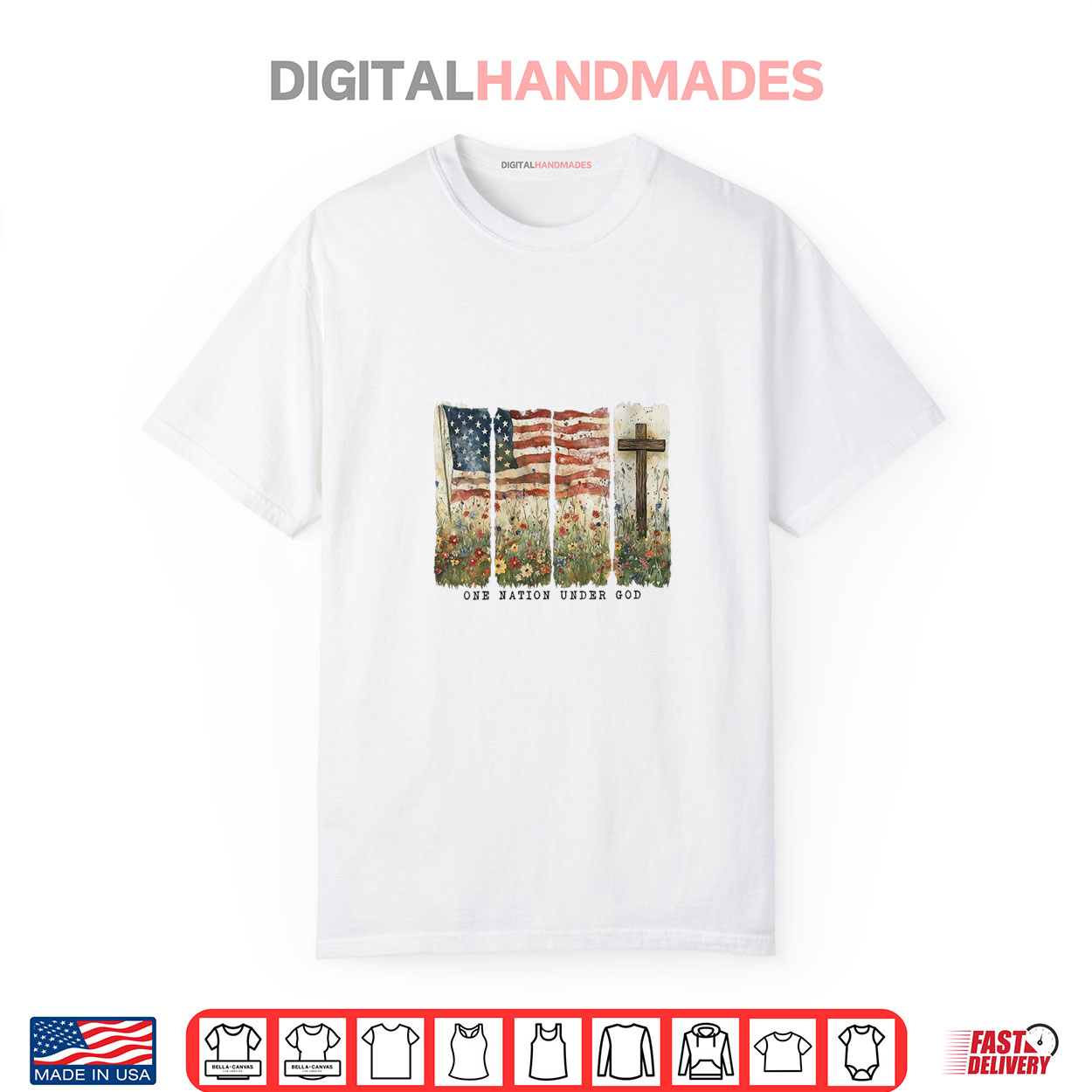 Womens One Nation Under God Flag 4th Of July Patriotic Christian Shirt Womens One Nation Under God Flag 4th Of July Patriotic Christian Shirt