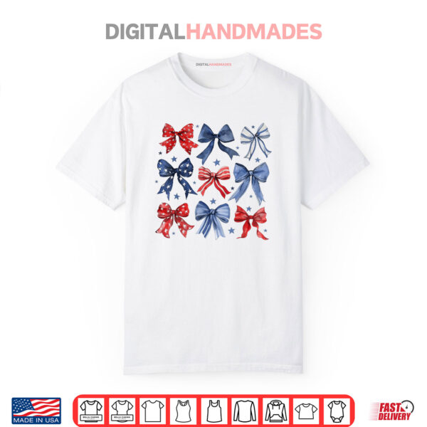 4th Of July America Patriotic bow Ribbon Shirt