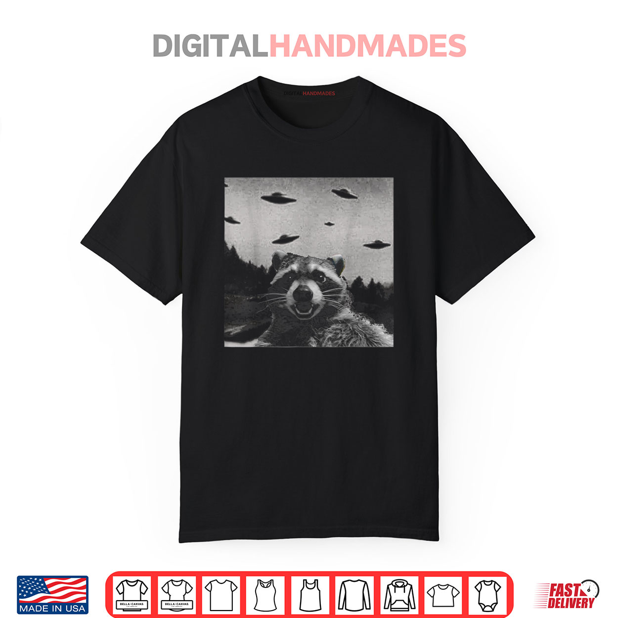 Alien UFO Funny Raccoon Shirt Alien UFO Funny Raccoon Shirt