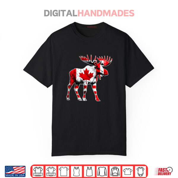 Animal Moose Canadian Flag Maple Leaf Funny Canada Day Proud Shirt