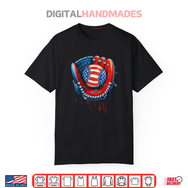 Baseball Drip Ice Cream Sprinkles 4th of July Baseball Glove Shirt