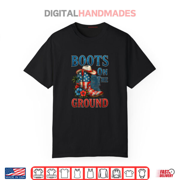 Boots On The Ground Cowgirl 4th of July All American Girl Shirt