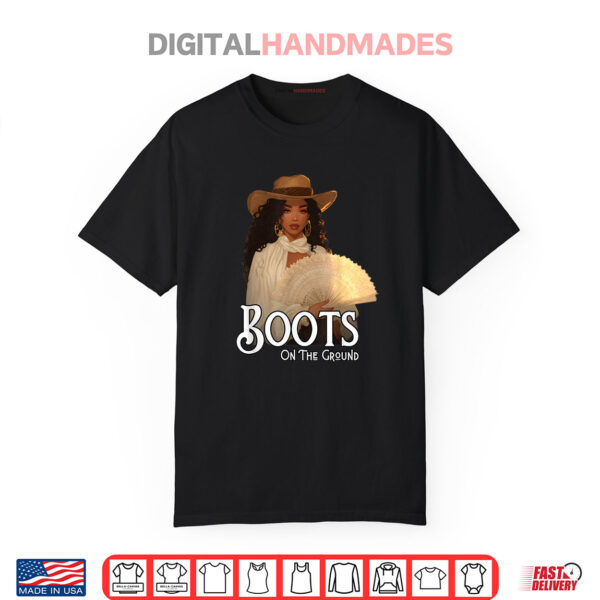 Boots On The Ground Juneteenth Cowgirl Where Them Fans At TShirt