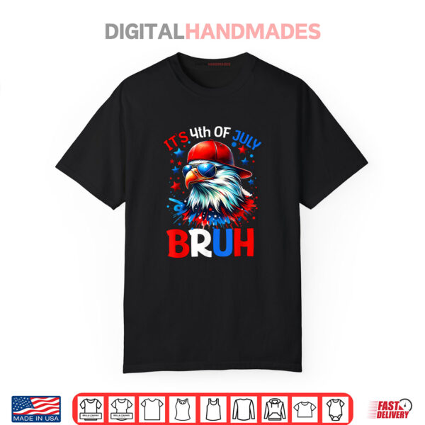 Bruh 4th Of July Boys Kids Fourth Of July Bald Eagle Shirt