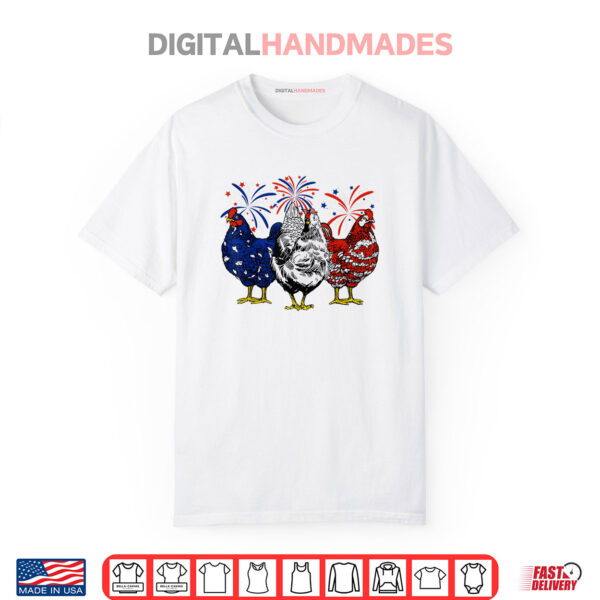 Chicken USA Flag Patriotic Chicken Lover 4th of July Shirt