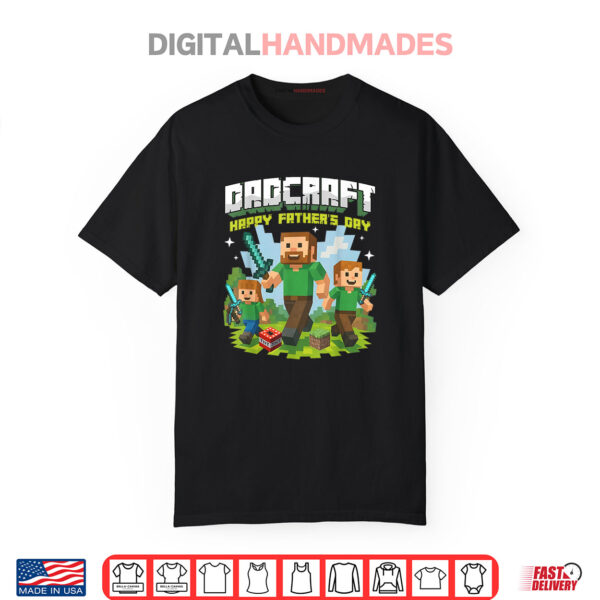 Dad Dadcraft Funny Gamer for Happy Father’s Day Gaming Pixel Shirt