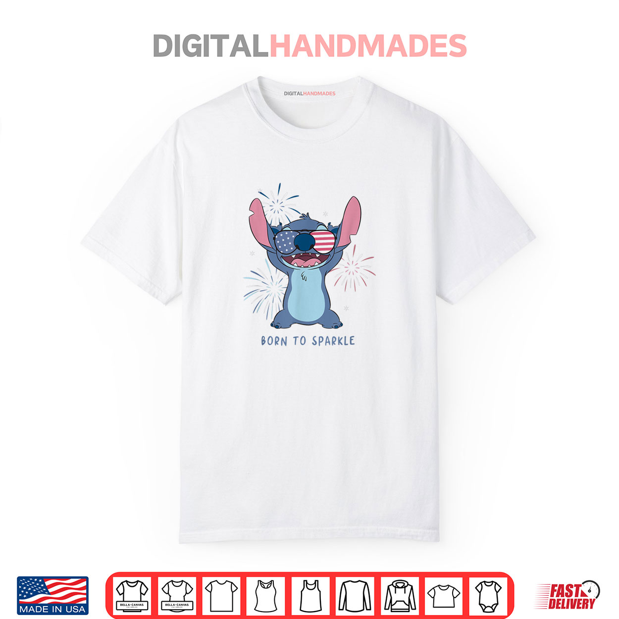 Disney Lilo & Stitch 4th Of July Born To Sparkle Americana Shirt Disney Lilo & Stitch 4th Of July Born To Sparkle Americana Shirt