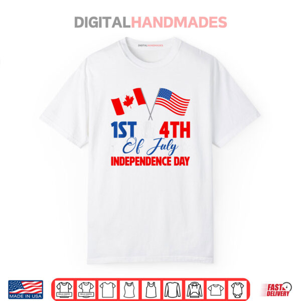 Funny 1st & 4th Of July Canadian American Canadian USA Flag Shirt