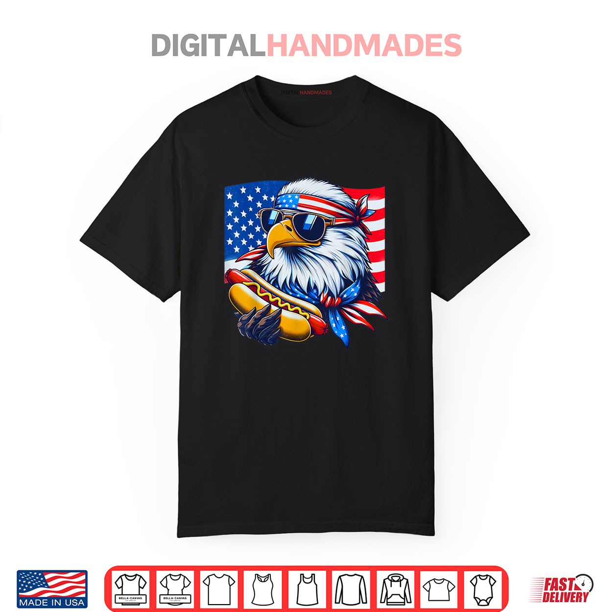 Funny Bald Eagle Hotdog American Flag 4th Of July Patriotic Shirt Funny Bald Eagle Hotdog American Flag 4th Of July Patriotic Shirt