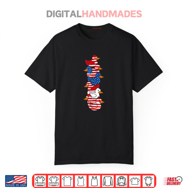 Funny Duck American USA Flag Memorial Day 4th of July Shirt