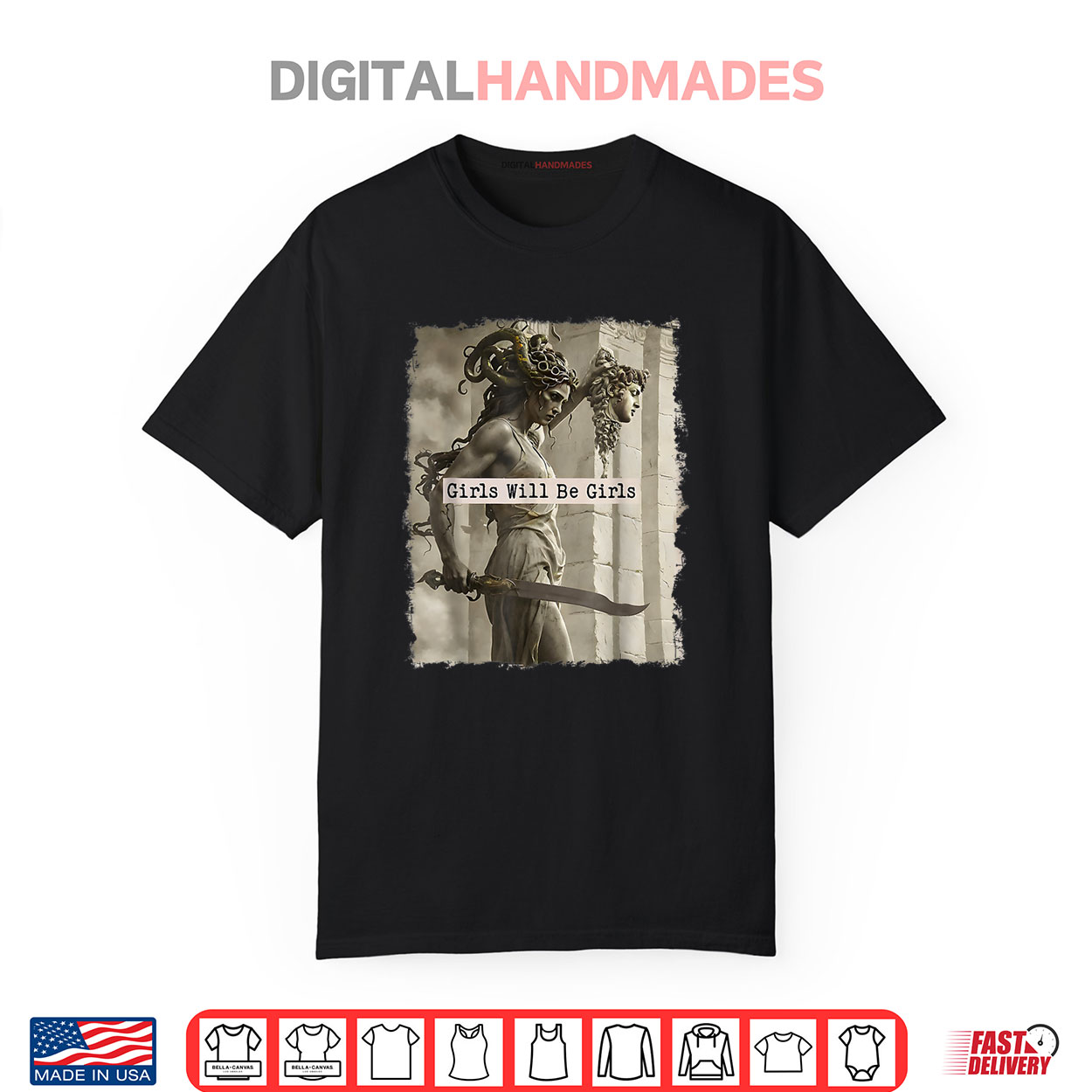 Girl Will Be Girls Shirts Medusa Feminist Women Shirt Girl Will Be Girls Shirts Medusa Feminist Women Shirt