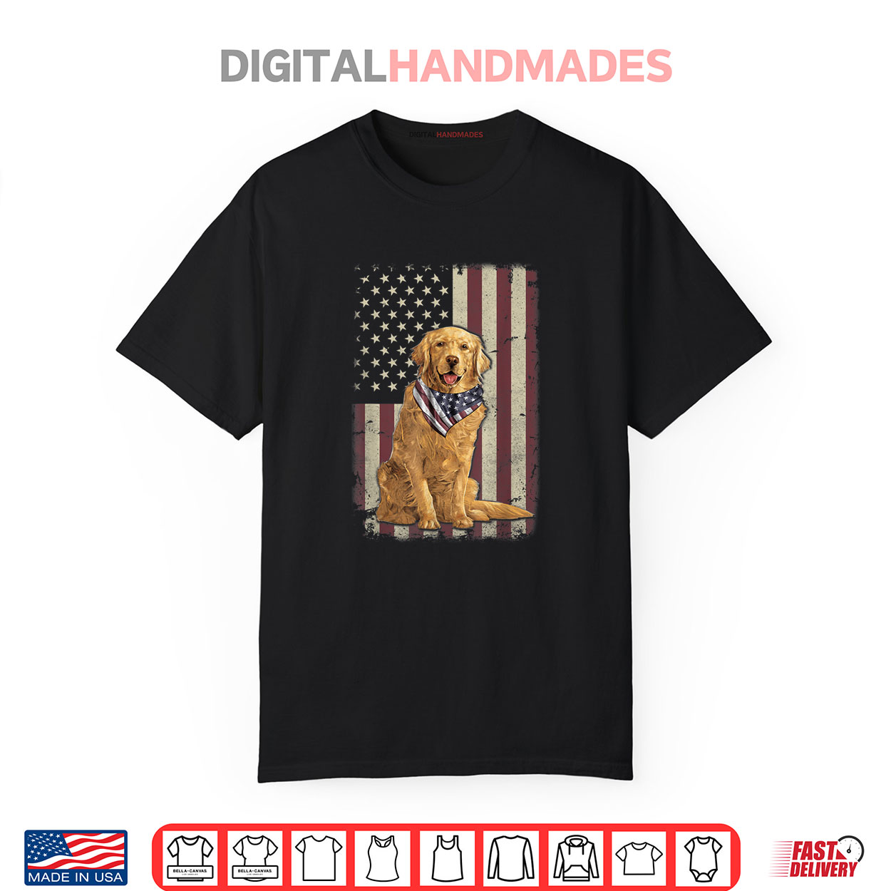 Golden Retriever American Flag Bandana 4th Of July Shirt Golden Retriever American Flag Bandana 4th Of July Shirt