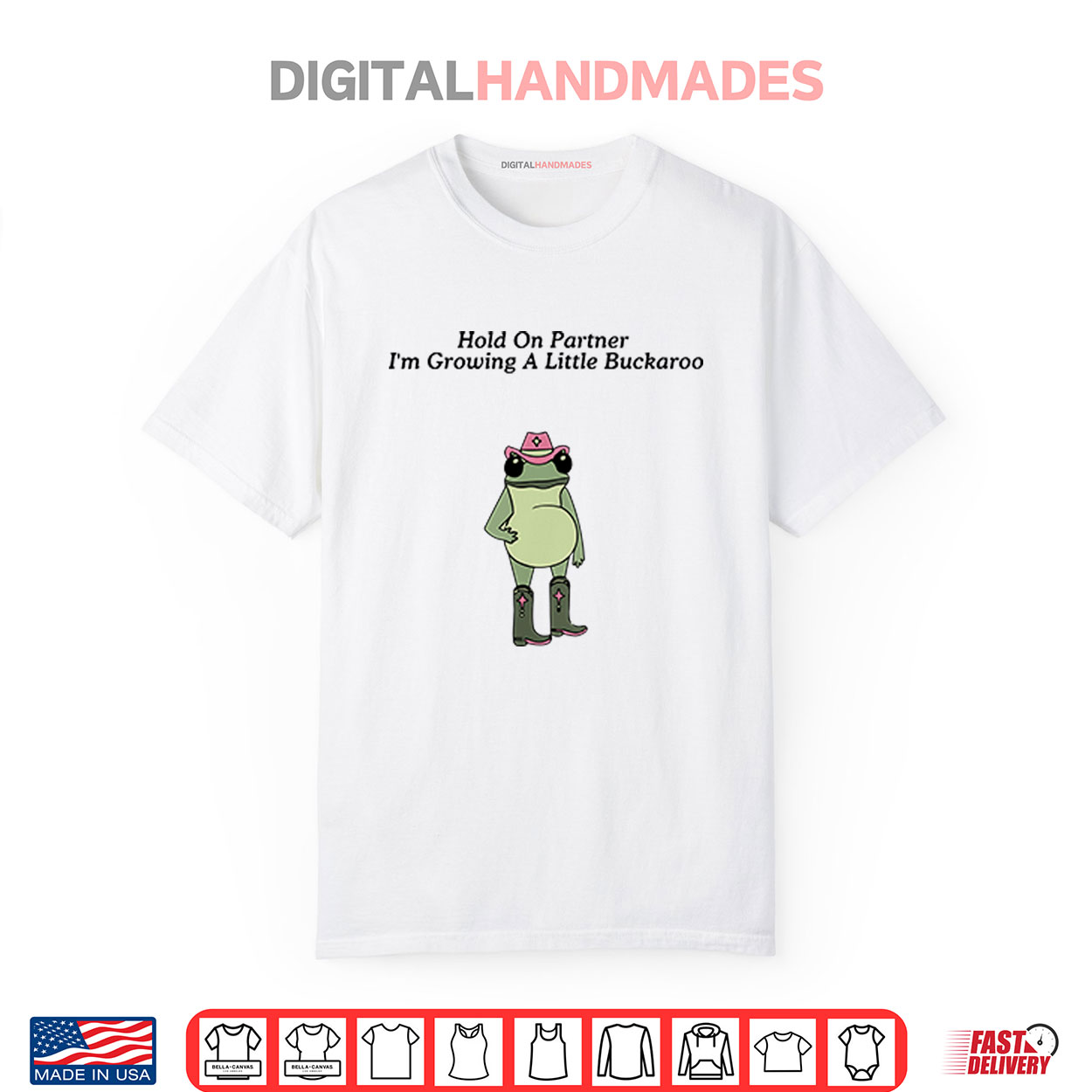 Hold on Partner I’m Growing A Little Buckaroo Frog Pregnancy Shirt Hold on Partner I’m Growing A Little Buckaroo Frog Pregnancy Shirt