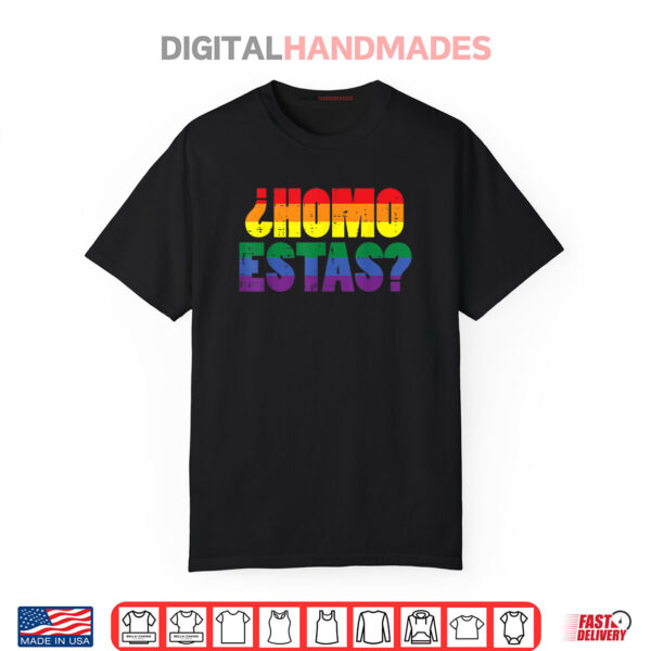 Homo Estas Spanish Mexican Funny Gay Pride Ally LGBTQ Month Shirt