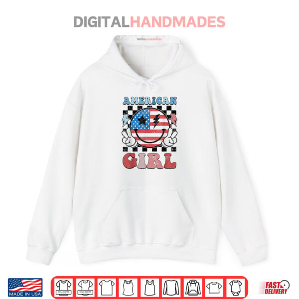 Hoodie American Girl Toddler Teens Kids 4th of July Patriotic Shirt